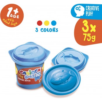 CARIOCA Πλαστοζυμαράκια Baby Dough 3Pot X 75 Gr C43179 8003511431792
