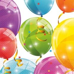PROCOS Napkins, Sparkling Balloons, 33X33cm, 20 Pcs, Birthday, Mottoparty 088150 5201184881507