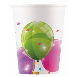 PROCOS Paper Cups Sparkling Balloons Kokliko 200ml 8 093462 5201184934623