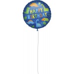 PROCOS Foil Balloon Happy Birthday Dino, Groe 46 Cm, Helium, Balloon, Dinosaur, Birthday, Decoration, Gift 092427 5201184924273