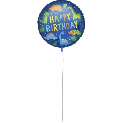 PROCOS Foil Balloon Happy Birthday Dino, Groe 46 Cm, Helium, Balloon, Dinosaur, Birthday, Decoration, Gift 092427 5201184924273
