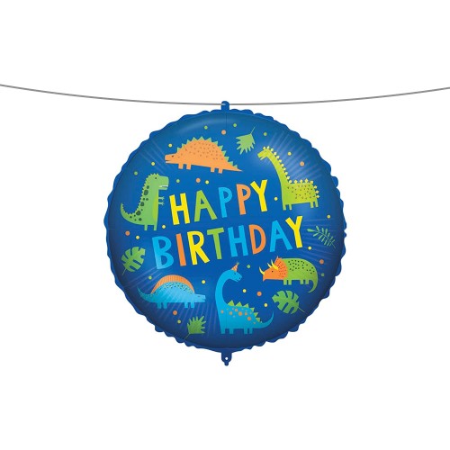 PROCOS Μπαλόνια Decorata Foil Happy Birthday Dinosaur 46εκ 1τμχ, Δεινόσαυρος, Γενέθλια, Διακόσμηση 092427 5201184924273