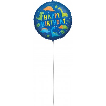PROCOS Foil Balloon Happy Birthday Dino, Groe 46 Cm, Helium, Balloon, Dinosaur, Birthday, Decoration, Gift 092427 5201184924273