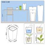 Lechusa LECHUZA ΑΥΤΟΠΟΤΙΖΟΜΕΝΗ ΓΛΑΣΤΡΑ MAXI-CUBI White High-Gloss All-In-One Set 18050 4008789180506