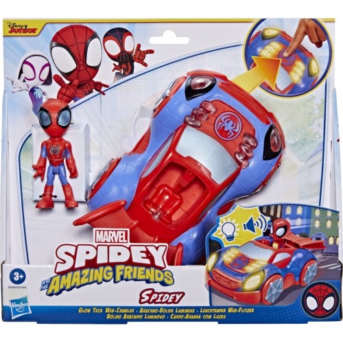 Hasbro Marvel Spidey and His Amazing Friends Glow Tech Web Crawler Vehicles F4252 / F4530 5010994104405