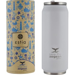 Estia Θερμός Travel Cup Save The Aegean 500Ml Pure White 01-7850 5207158007850