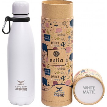 Estia Thermos Travel Flask Save The Aegean 500Ml Matte White 01-9014 5207158009014