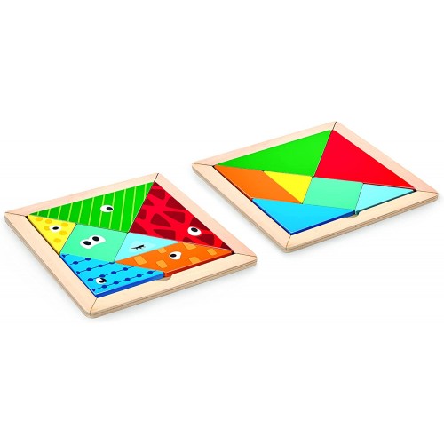 Hape Early Explorer Ξύλινο Tangram E1630A 6943478029361