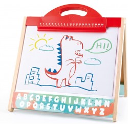 Hape 3 In 1 Tabletop 2 Sided Standing Artwork Easel Blackboard And Magnetic Erasable Whiteboard E1062A 6943478034723