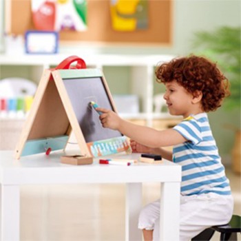 Hape 3 In 1 Early Explorer Ξύλινος Πίνακας Store and Go Easel E1062A 6943478034723