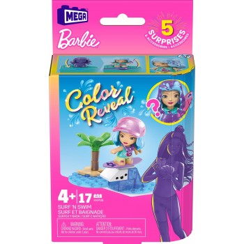 MEGA Barbie Color Reveal - Φιγούρα Με Αξεσουάρ Surf and Swim HHP85 / HHP86 194735074402
