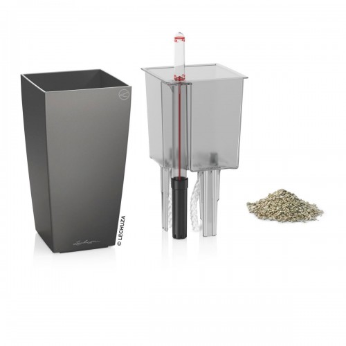 Lechusa LECHUZA ΑΥΤΟΠΟΤΙΖΟΜΕΝΗ ΓΛΑΣΤΡΑ MINI-CUBI Charcoal Metallic All-In-One Set 18123 4008789181237