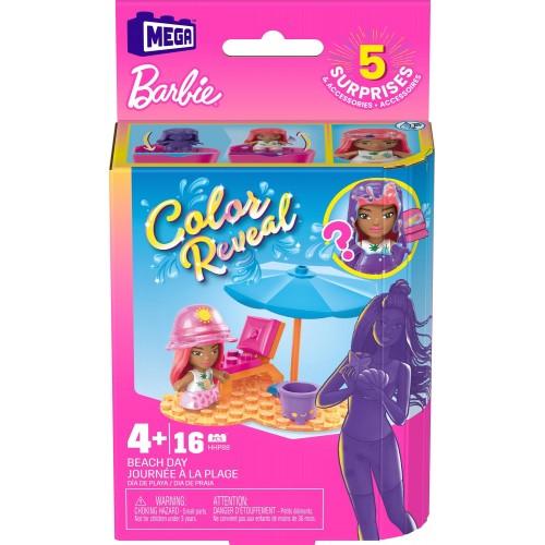 MEGA Barbie Color Reveal - Φιγούρα Με Αξεσουάρ Beach Day HHP85 / HHP88 194735074419
