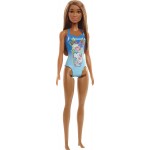 Mattel Barbie Beach Water Play Κούκλα Με Γαλάζιο Μαγιό και Φλόγες με Λουλούδια Σχέδια DWJ99 / HDC51 194735020034