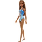 Mattel Barbie Beach Water Play Κούκλα Με Γαλάζιο Μαγιό και Φλόγες με Λουλούδια Σχέδια DWJ99 / HDC51 194735020034