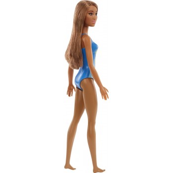 Mattel Barbie Beach Water Play Κούκλα Με Γαλάζιο Μαγιό και Φλόγες με Λουλούδια Σχέδια DWJ99 / HDC51 194735020034