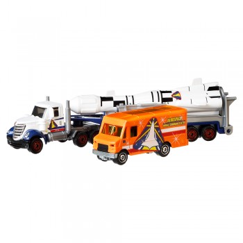 Mattel Matchbox Convoys Series Tesla Semi & Box Trailer With Red Tesla Model S - 3 Designs GBK70 887961716740