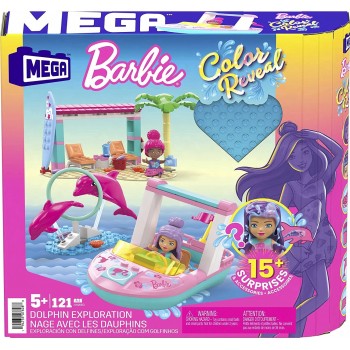 MEGA Barbie  Color Reveal - Σκάφος Με Φιγούρες, Δελφίνια Και Αξεσουάρ HHW83 194735078288