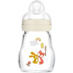 MAM Γυάλινο Μπιμπερό Feel Good Forest με Θηλή Σιλικόνης 170ml για 0+ μηνών 1τμχ. 372S 9001616817045