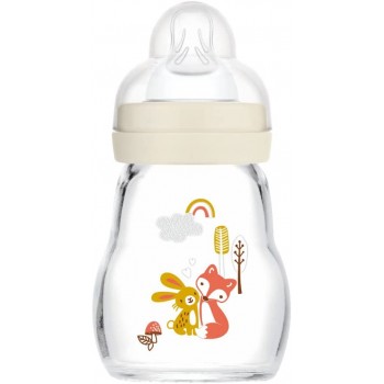 MAM Γυάλινο Μπιμπερό Feel Good Forest με Θηλή Σιλικόνης 170ml για 0+ μηνών 1τμχ. 372S 9001616817045