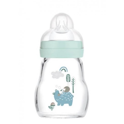 MAM Γυάλινο Μπιμπερό Feel Good Forest με Θηλή Σιλικόνης 170ml για 0+ μηνών 1τμχ. 372S 9001616817045