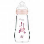 MAM Γυάλινο Μπιμπερό Matt Feel Good με Θηλή Σιλικόνης 2m+ 260ml 1τμχ. 377S 9001616817052