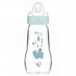 MAM Matt Feel Good Silicone Glass Baby Bottle 2m+ 260ml 1pc. 377S 9001616817052