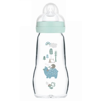 MAM Γυάλινο Μπιμπερό Matt Feel Good με Θηλή Σιλικόνης 2m+ 260ml 1τμχ. 377S 9001616817052