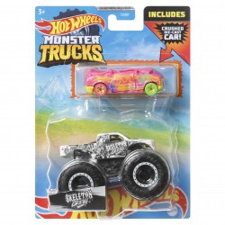 Mattel Όχημα Monster Trucks Με Αυτοκινητακι Skeleton Crew GRH81 / HDC01 194735019632
