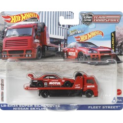 Mattel Hot Wheels Νταλίκα Με Αυτοκινητάκι Nissan Skyline Lb-Er34 Fleet Street FLF56 / HCN54 194735015894