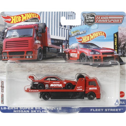 Mattel Hot Wheels Νταλίκα Με Αυτοκινητάκι Nissan Skyline Lb-Er34 Fleet Street FLF56 / HCN54 194735015894