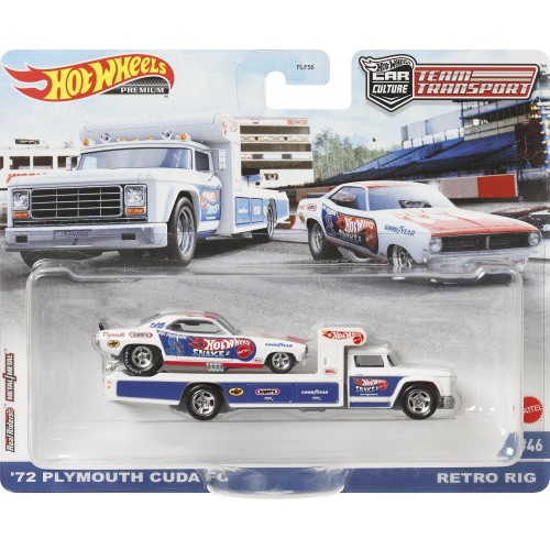 Mattel Hot Wheels Νταλίκα Με Αυτοκινητάκι 72 Plymouth Cuda Fc Retro Rig FLF56 / HCR40 194735017669