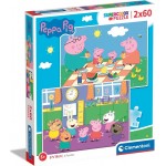 Clementoni Kids Puzzle Super Color Peppa Pig 2X60 Pcs 1200-24793 8005125247936