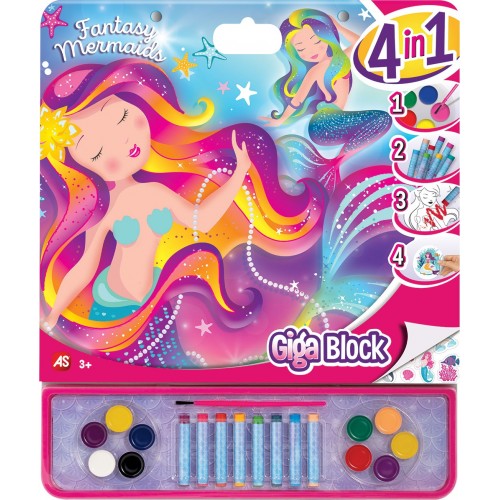 2K Games Giga Block Σετ Ζωγραφικής Fantasy Mermaids 4 Σε 1 Για 3+ Χρονών 1023-62741 5203068627416