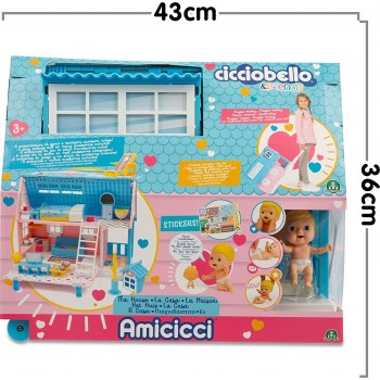 Giochi Preziosi Cicciobello Friends House Trolley Παιχνιδόσπιτο με μίνι Φιγούρα και Κατοικίδιο CC012000 8056379121985