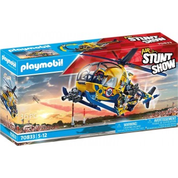Playmobil Air Stunt Show Helicopter With Cinema Workshop 70833 4008789708335