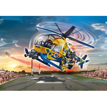 Playmobil Air Stunt Show Ελικόπτερο Με Κινηματογραφικό Συνεργείο 70833 4008789708335