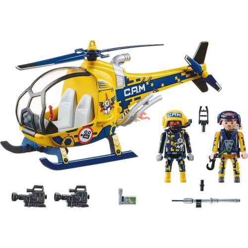Playmobil Air Stunt Show Helicopter With Cinema Workshop 70833 4008789708335
