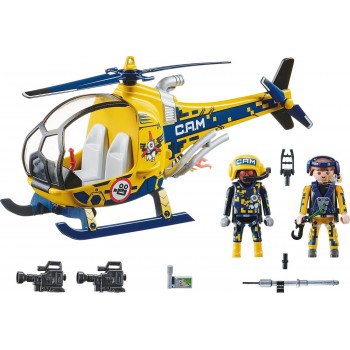 Playmobil Air Stunt Show Ελικόπτερο Με Κινηματογραφικό Συνεργείο 70833 4008789708335