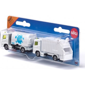 siku Municipal Set Of Toy Trucks Incl. Street Sweeper And Rubbis 1687 4006874016877