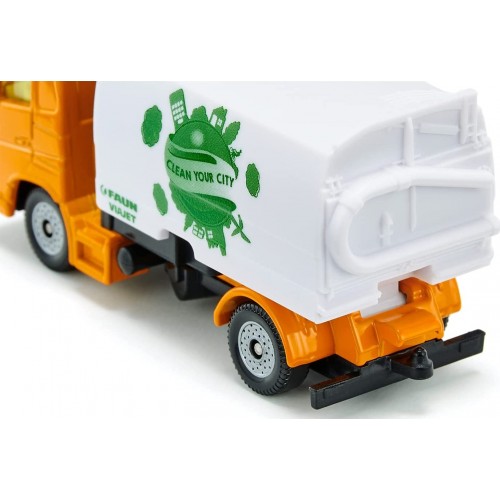 siku Street Sweeper, Toy, Metal/Plastic, Yellow/White, Folding 1104 4006874011049