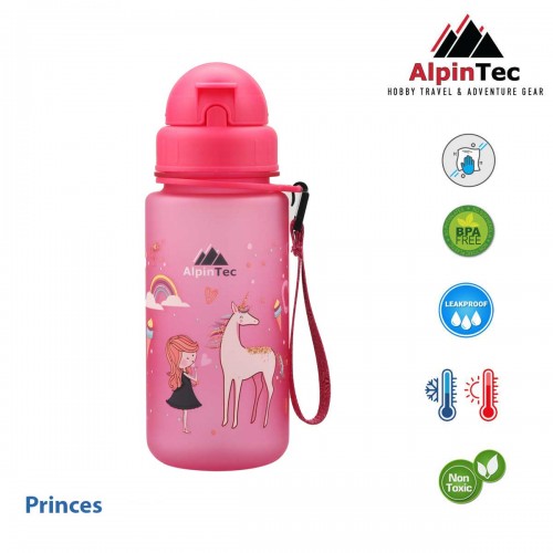 AlpinTec Παιδικό Παγούρι 400ml με Καλαμάκι - Princes C-400PK-PR 4891321282178
