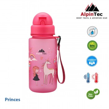 AlpinTec Παιδικό Παγούρι 400ml με Καλαμάκι - Princes C-400PK-PR 4891321282178