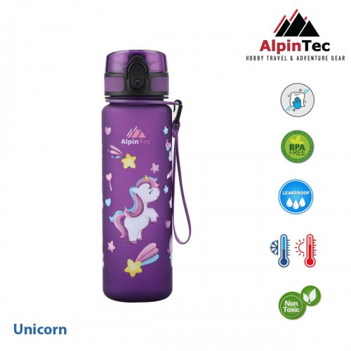 AlpinTec Παγούρι Παιδικό 500Ml Purple - Μονόκερος C-500PE-UN 4891321282208