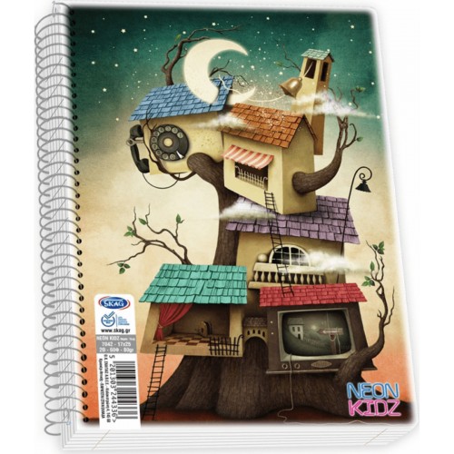 SKAG Τετράδιο Neon Kidz Σπιράλ 17X25 2 Θεμάτων - 1 Τεμάχιο 244336 5201303244336