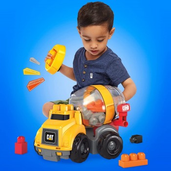 MEGA CAT Cement Mixer With Big Building Blocks, Buildng Toys For Toddlers 9 Pieces GFG11 887961761016