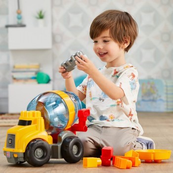MEGA CAT Cement Mixer With Big Building Blocks, Buildng Toys For Toddlers 9 Pieces GFG11 887961761016