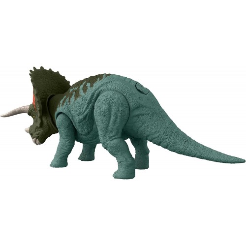 Mattel Jurassic World Dominion Roar Strikers Triceratops Dinosaur Action Figure With Motion And Sound HDX17 / HDX40 194735034000
