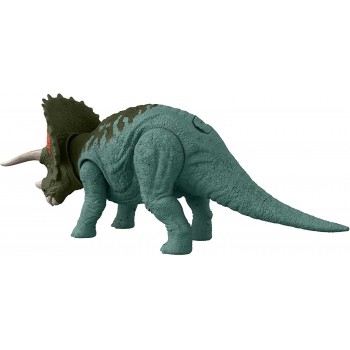 Mattel Jurassic World Dominion Roar Strikers Triceratops Dinosaur Action Figure With Motion And Sound HDX17 / HDX40 194735034000