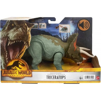 Mattel Jurassic World Νεοι Δεινοσαυροι Με Κινουμενα Μελη, Λειτουργια Επιθεσης & Ηχους Triceratops  HDX17 / HDX40 194735034000